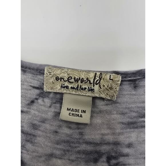 Lot of 3 Women’s L Tops Casual One World Black and Alfred Dunner Navy Pink - Picture 2 of 6